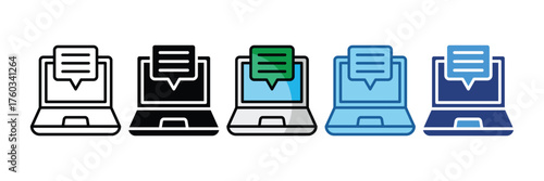 Laptop Chat  Icon Element For Design