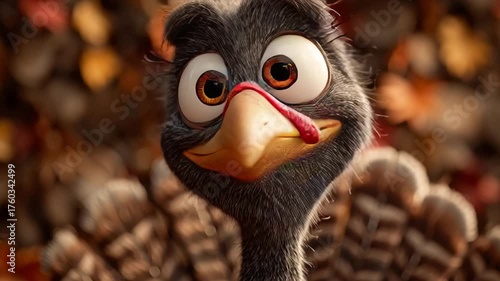 Celebrating Thanksgiving With a Cheerful Turkey Character Generative AI