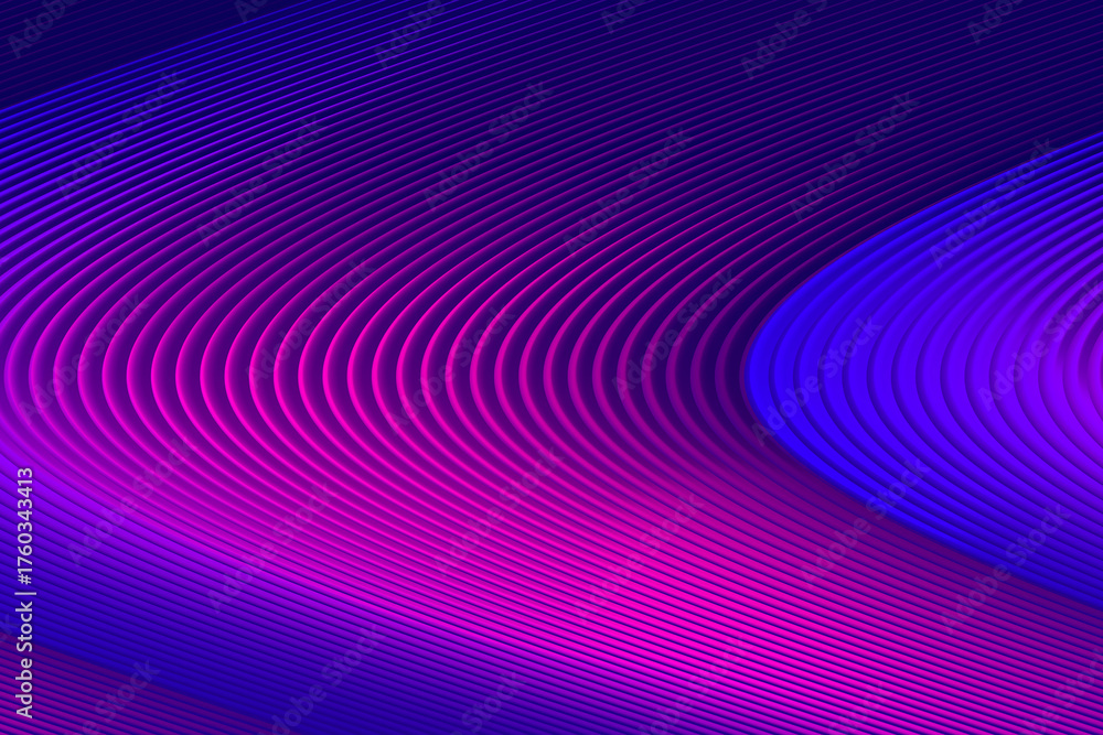 Fototapeta premium Abstract background with curved lines in blue and pink gradient colors