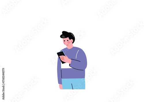 スマホを操作する男性