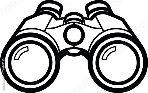  Vector art of binoculars, representing observation, exploration, and searching