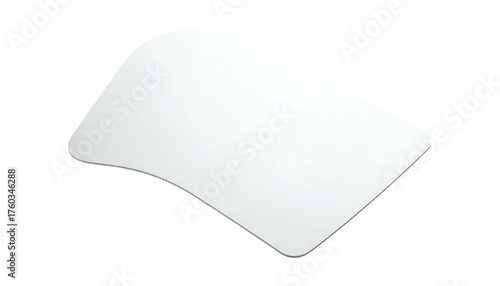 Angled white object with smooth edges, isolated on a black background
