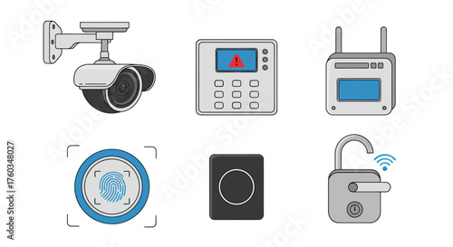 Collection of Security System Icons for Home and Business.