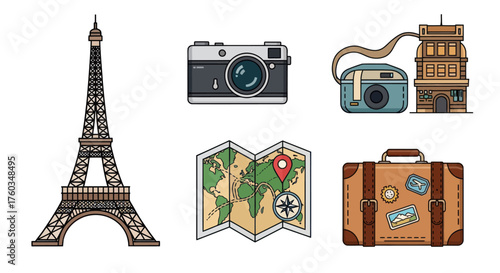 Detailed Illustration of the Eiffel Tower Iconic Landmark of Paris.