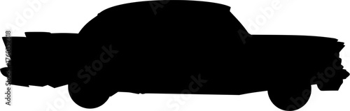 Silhouette of a classic vintage car side profile iconic automobile outline automotive design representation