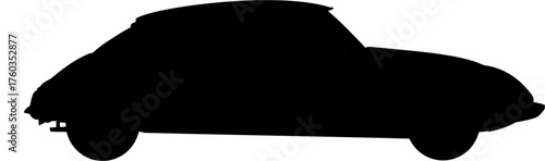 Classic convertible sports car silhouette graphic design object representation