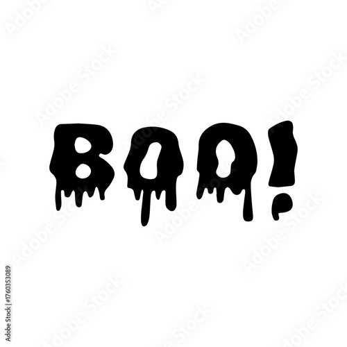 Spooky dripping boo text