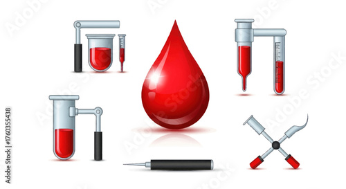 Collection of Medical Blood Sample Collection and Analysis Equipment.
