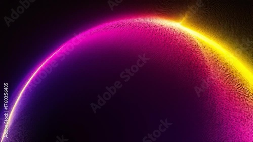 Color Wave: A radiant composition of vibrant hues of pink and yellow flowing across a dark canvas, creates a dynamic play of light and shadow