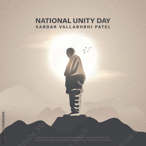 national unity day design with sardar vallabhbhai patel statue. vector illustration.