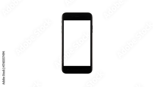 Dark smartphone with a blank black screen against a black background