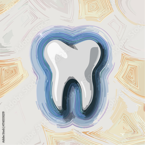 Tooth on an abstract background