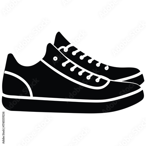 sneakers shoes pair  trendy footwear vector icon