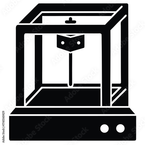 vector illustration of a 3d printer  technology t