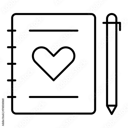 journaling line icon with editable stroke