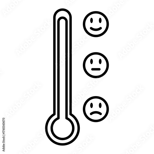 emotional thermometer line icon with editable stroke