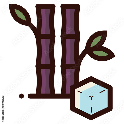 sucrose sugar from sugarcane icon illustration