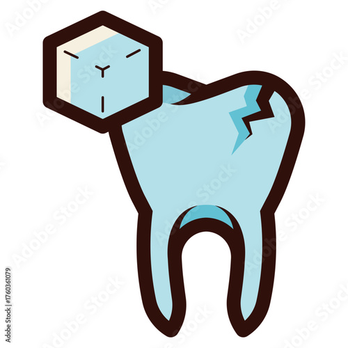 tooth decay caused by sugar icon illustration