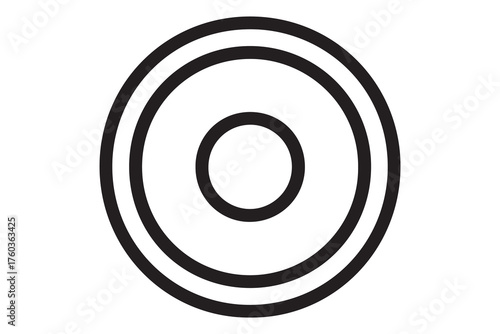 Simple lens outline icon with concentric circles design