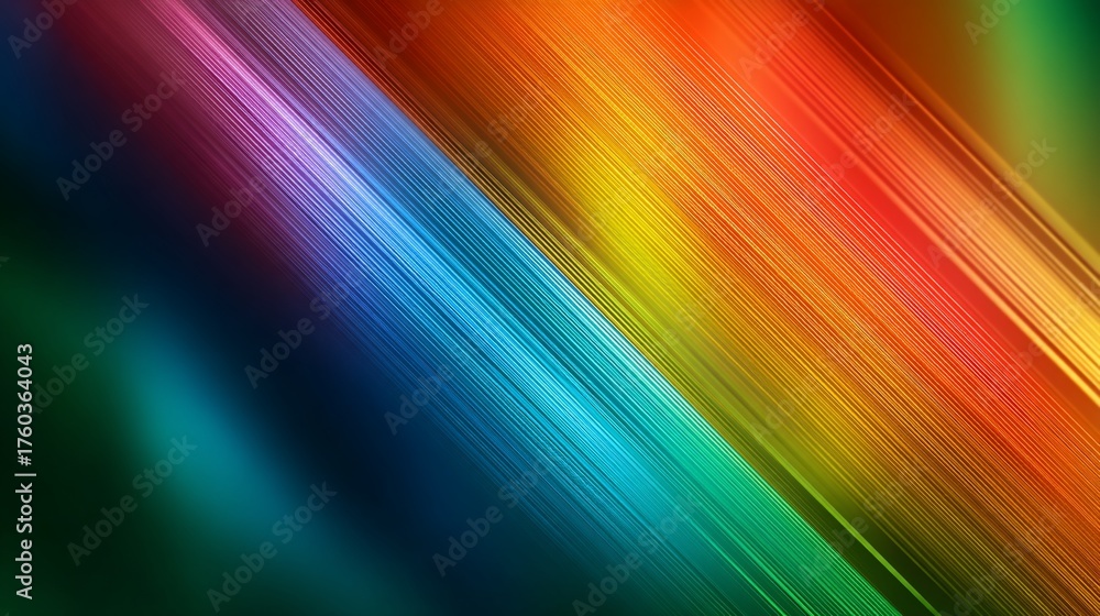 Obraz premium Vibrant streaks blend into rainbow, dynamic diagonal motion