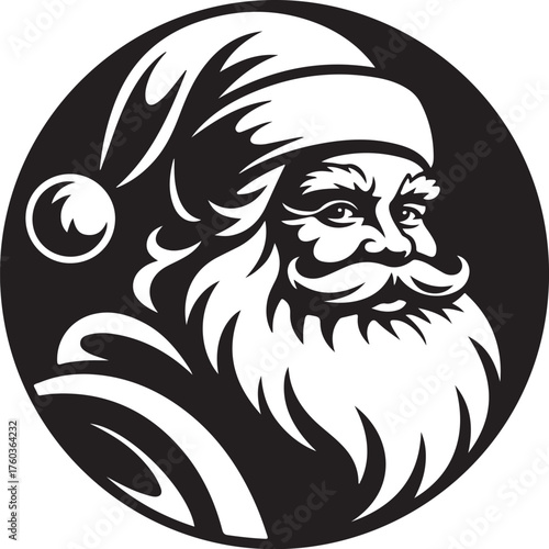 Classic Santa Claus profile graphic for holiday promotions