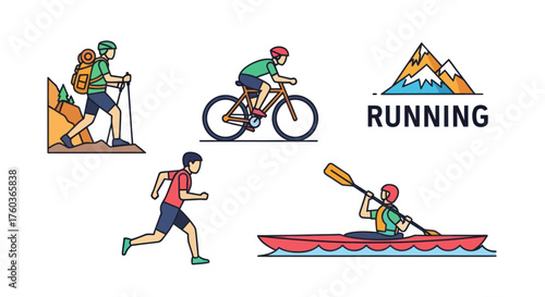 Diverse Outdoor Sports and Activities Illustrated.