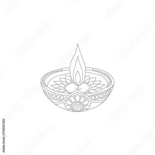Diwali line art vector