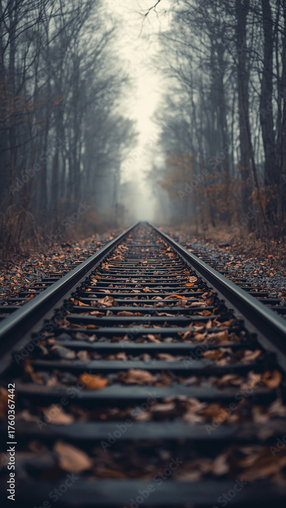 Fototapeta premium railroad tracks in autumn