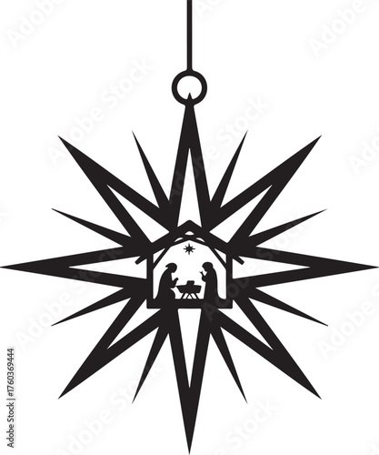 Elegant Nativity star ornament for festive celebrations