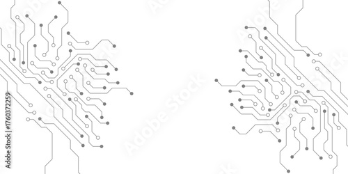 Motherboard digital abstract background. AI circuit board technology texture design. Semiconductor and computer processor on tech banner template concept. Vector illustration