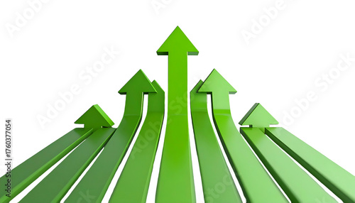 Green arrows pointing upwards, symbolizing growth and progress against a black background