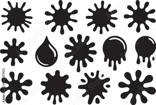 Dynamic ink splatters and drips for creative design