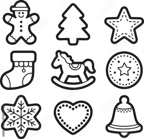 Festive holiday icons for creative Christmas design projects