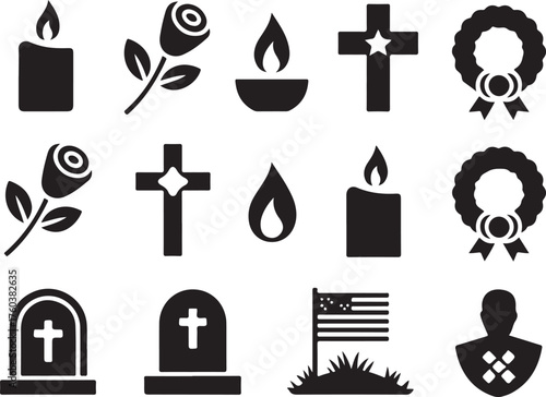 Memorial icons honor remembrance grief and loss