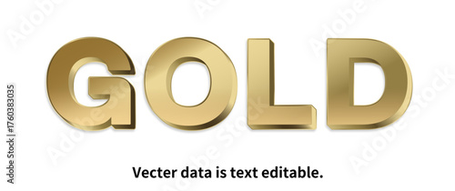 金文字_立体的_ベクターデータは打ち換え可能_アピアランス編集可能_GOLD_Funnel Display font