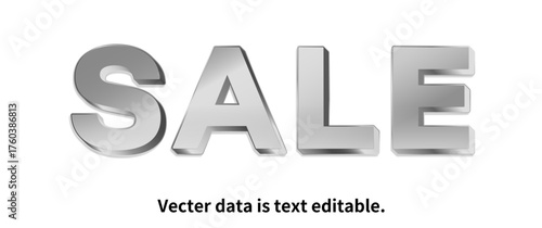 銀文字_立体的_ベクターデータは打ち換え可能_アピアランス編集可能_SALE_Funnel Display Font