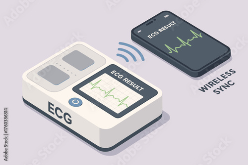 Wireless ecg device syncing with smartphone for real-time heart monitoring