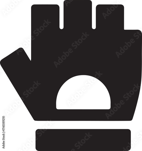 Gym glove line vector symbol, fitness and strength training concept, minimal EPS icon design.