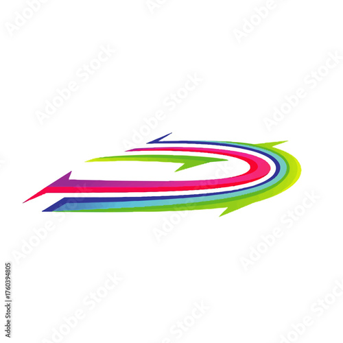Colorful Arrow Loop Icon Dynamic Design for Direction, Progress, and Movement on White Background