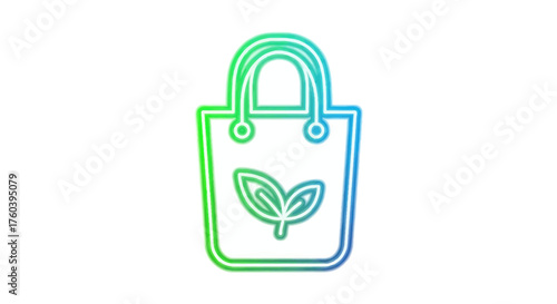 Eco-friendly reusable shopping bag with leaf symbol.