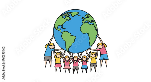 Children Holding Up the World: A Symbol of Unity and Global Responsibility.