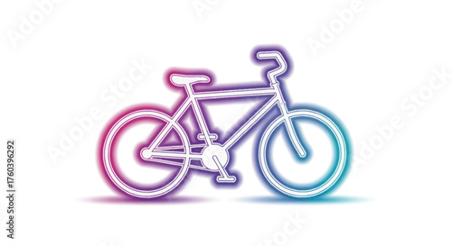 Modern Neon Gradient Bicycle Line Art Icon.