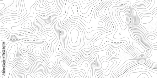 Topographic map background geographic line map with elevation assignments. Modern design with White background with topographic wavy pattern design.paper texture Imitation of a geographical map shades
