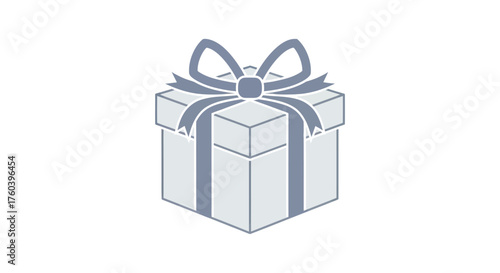 A Simple Elegant Light Blue Gift Box Tied with a Matching Ribbon.