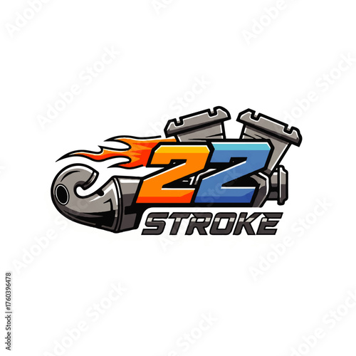 2 Stroke Engine Emblem A Dynamic Symbol of Power and Performance