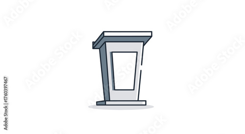 Modern Stylized Gray Podium Lectern Illustration for Speeches.