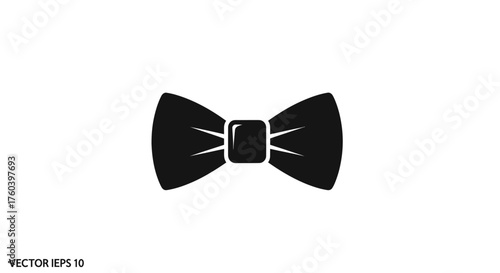 Classic Black Bow Tie Icon for Formal Wear.