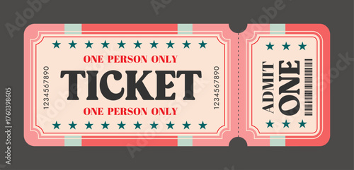 Admit one classic ticket, vector