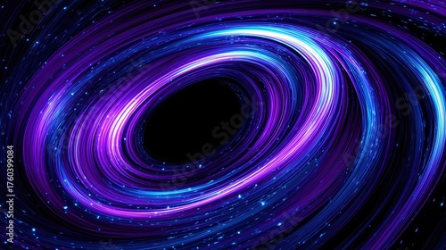 3D abstract background with glowing blue and purple lines forming a speed motion tunnel, digital futuristic light effect design perfect for poster, banner, cover, and modern presentation visuals.