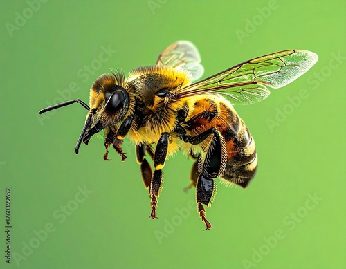 bee on green screen background